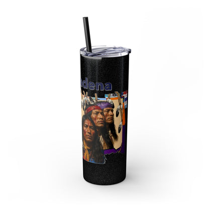 Apache 20oz Skinny Tumbler with Straw — Colorful Retro Design "Naishade"