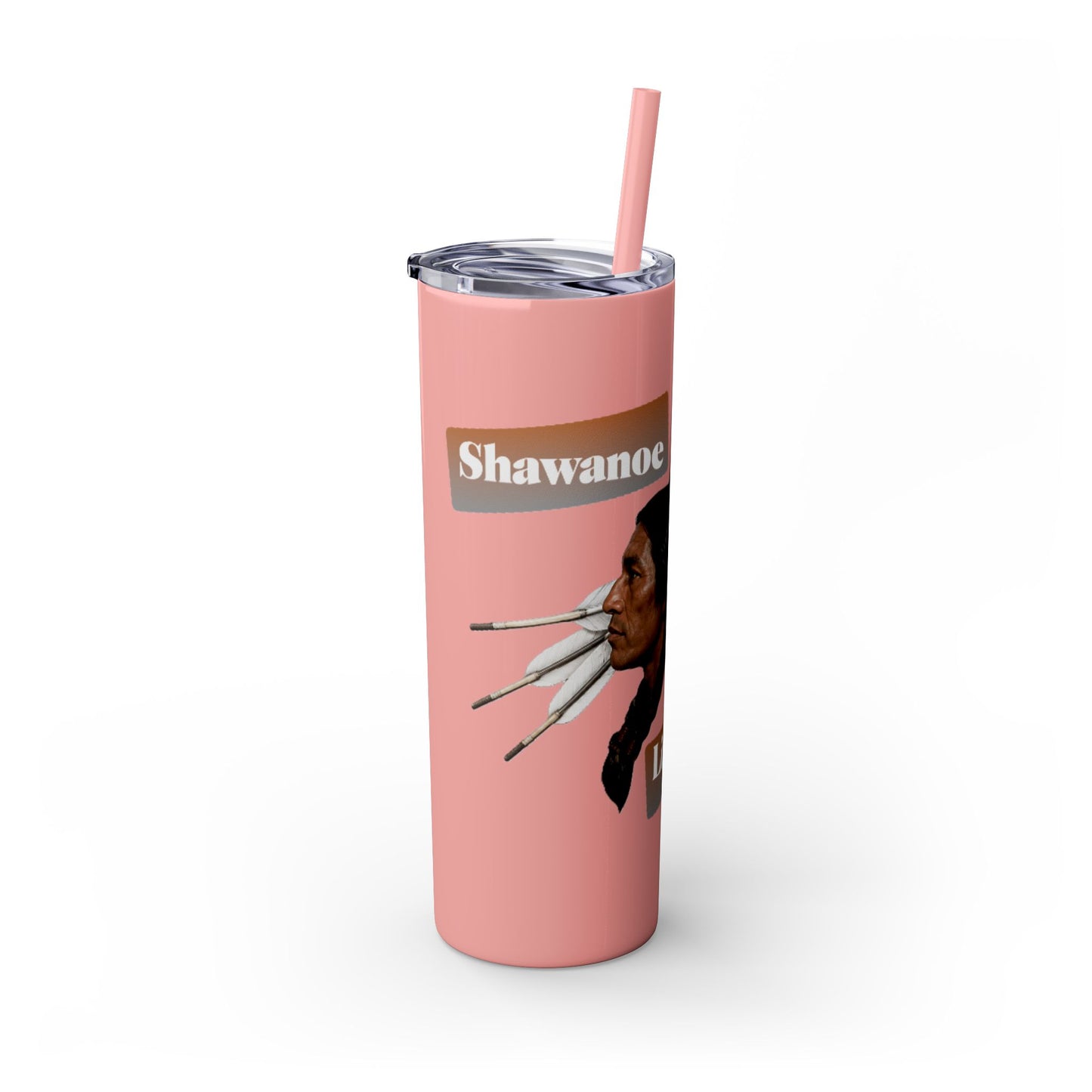 Shawnee Absentee Skinny Tumbler with Straw, 20oz