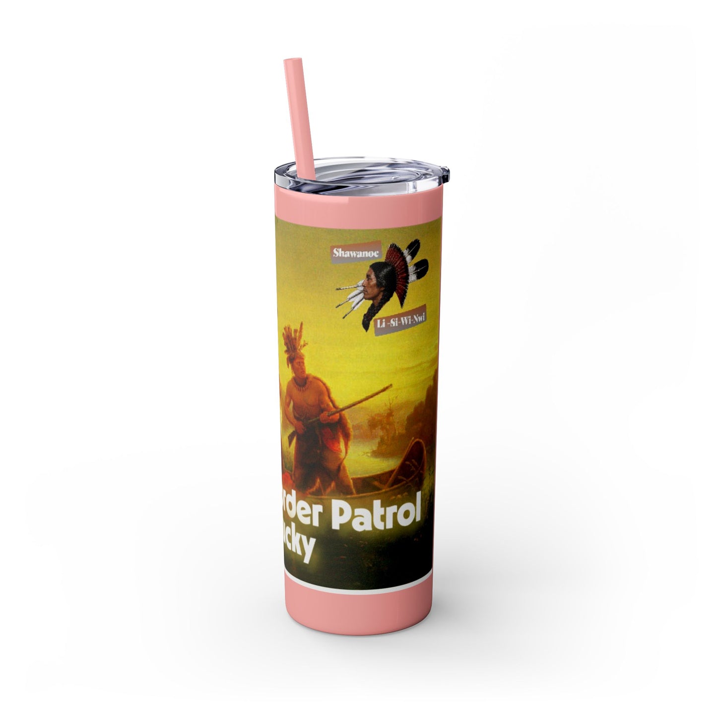 Shawnee Absentee Skinny Tumbler with Straw, 20oz