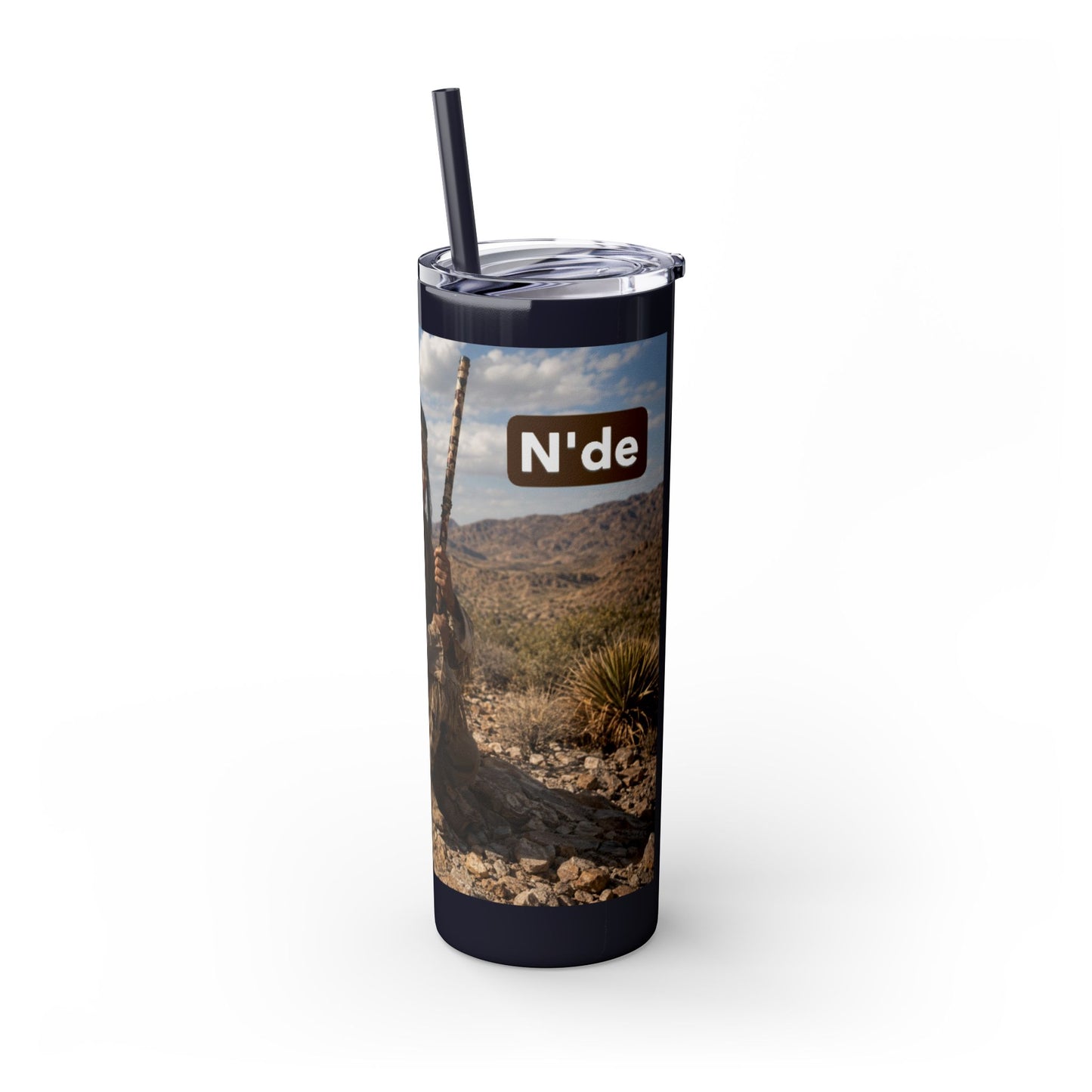 Ft. Sill Apache 20oz Skinny Tumbler with Desert Native Warrior Photo Wrap