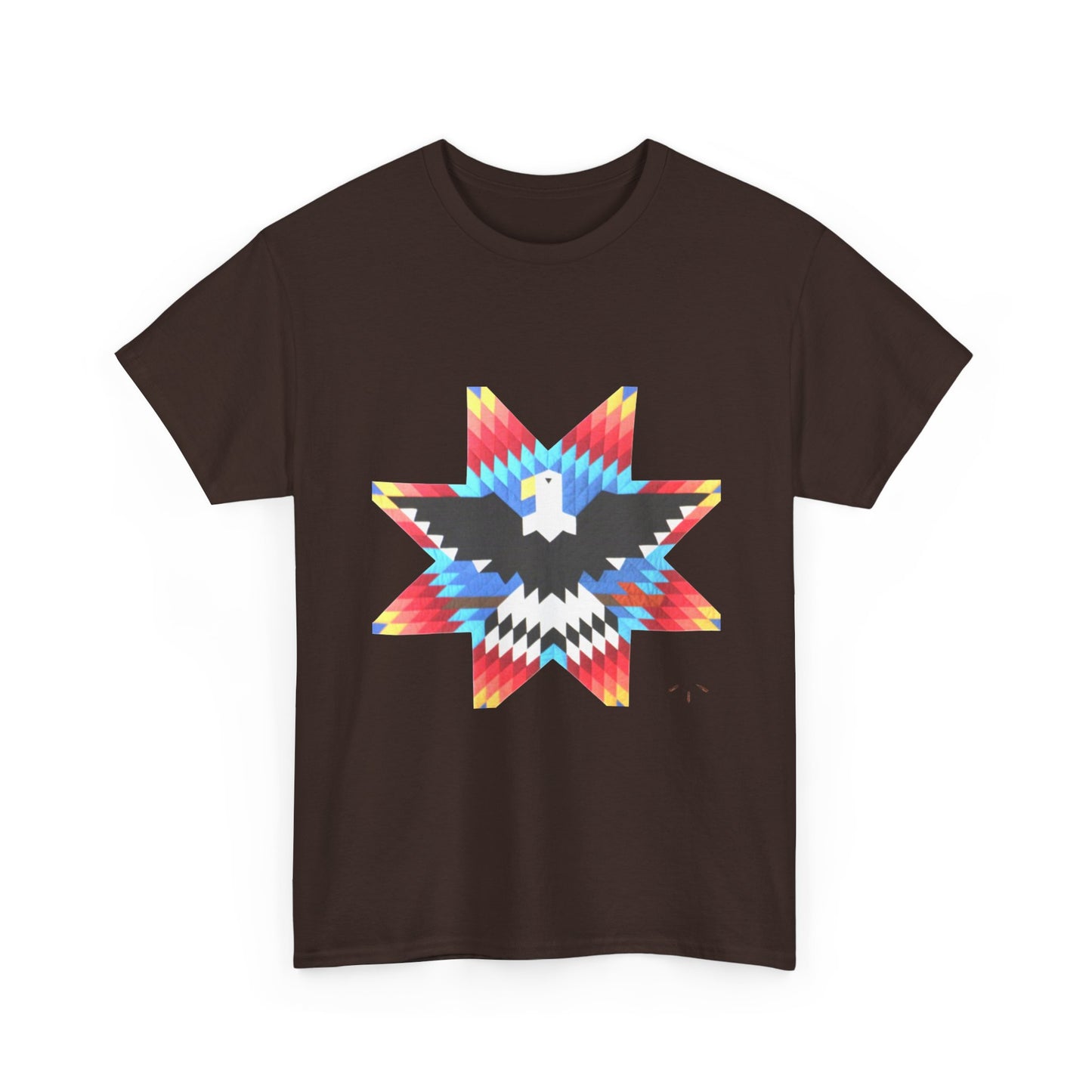 T-Shirt — Colorful Native Star Eagle Graphic Tee (Front Eagle Star, Back Crossed Arrows)