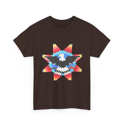 T-Shirt — Colorful Native Star Eagle Graphic Tee (Front Eagle Star, Back Crossed Arrows)