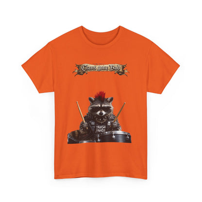 ClansDrummer Raccoon Graphic Tee — "Chaos Goes Brrr" Cute Punk Rock T-Shirt