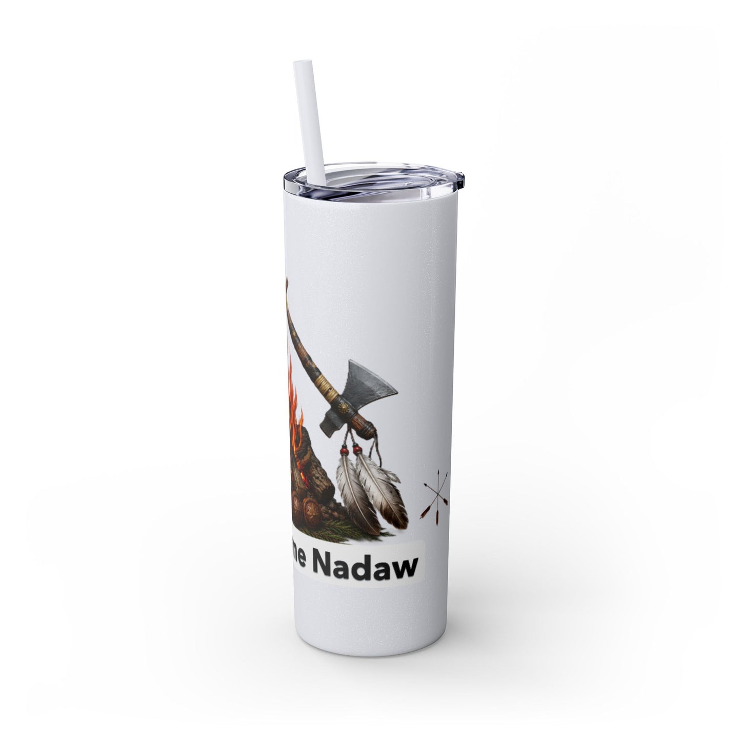 Pottawatomie Campfire Badge Skinny Tumbler 20oz — Badawadame Nation Design