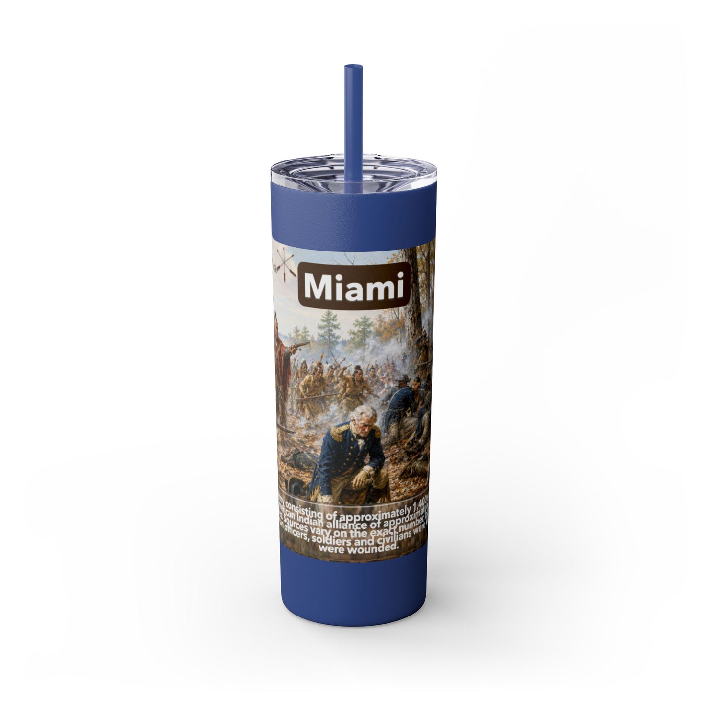 Miami Tribe Historical Skinny Tumbler 20oz — Native American Heritage Travel Cup