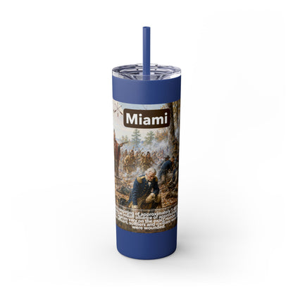 Miami Tribe Historical Skinny Tumbler 20oz — Native American Heritage Travel Cup