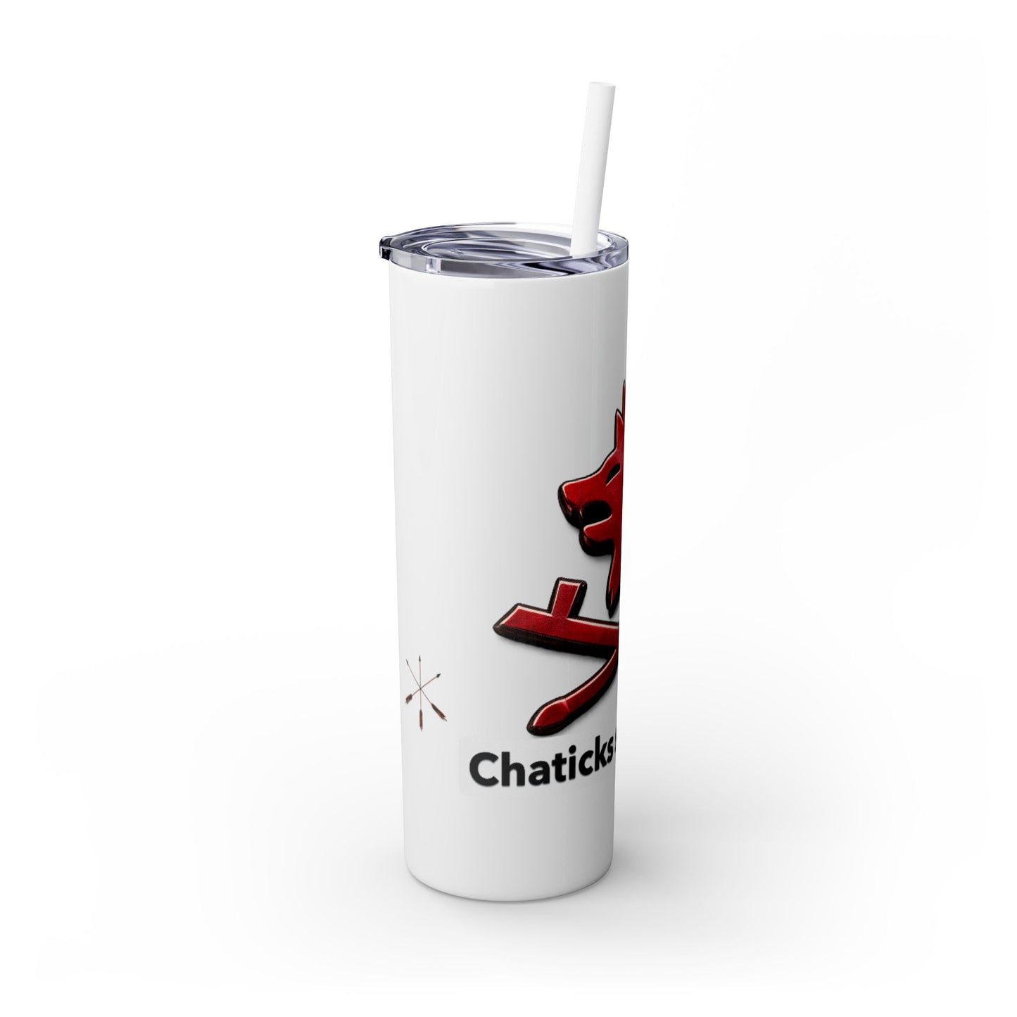 Pawnee Skinny Tumbler — Red Wolf Logo 20oz Insulated Tumbler with Straw
