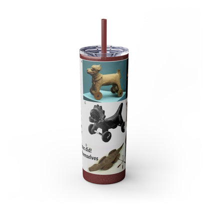 Aztec 20oz Skinny Tumbler - Educational Indigenous Artifacts Design