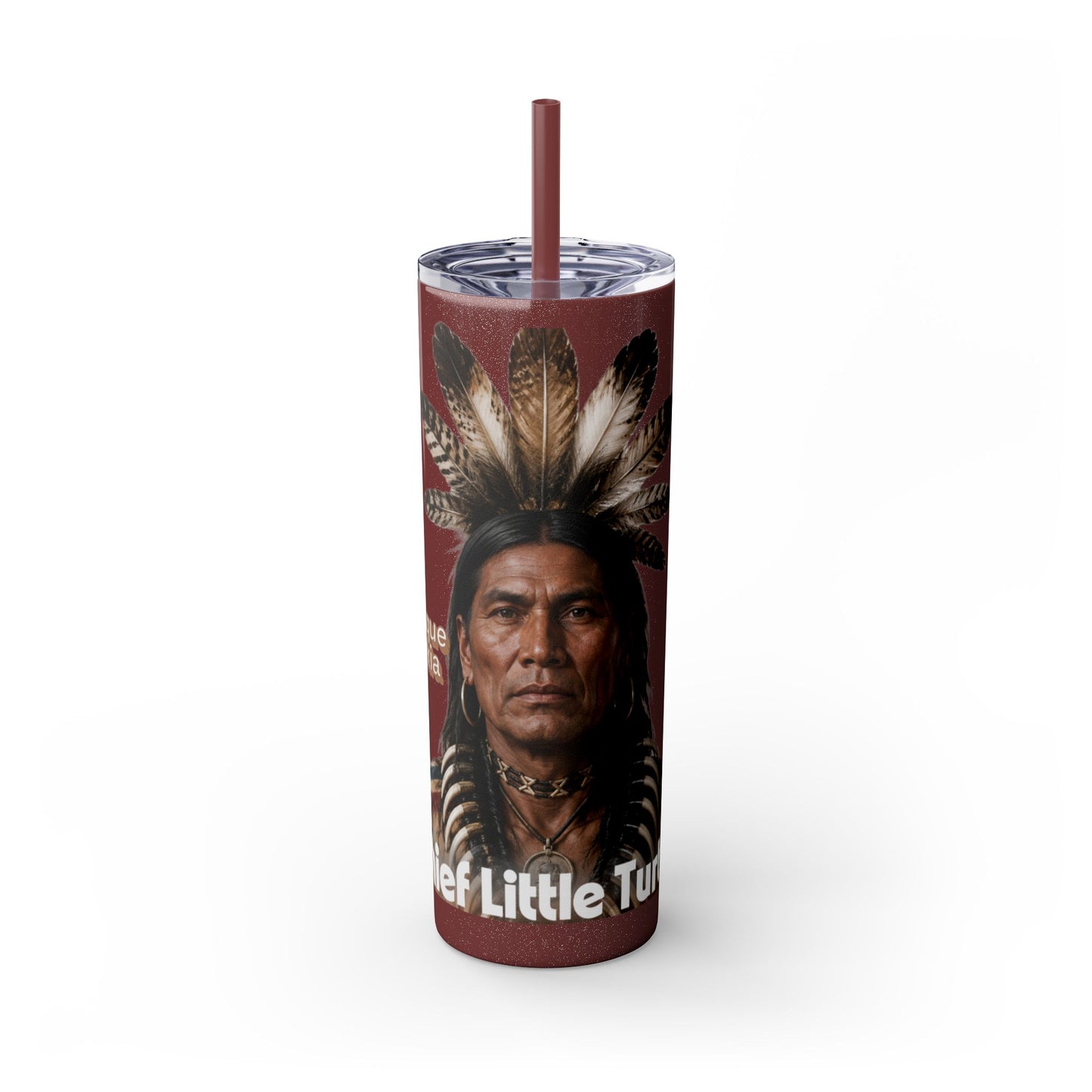 Miami 20oz Skinny Tumbler with Straw — Native Chief Portrait Travel Cup