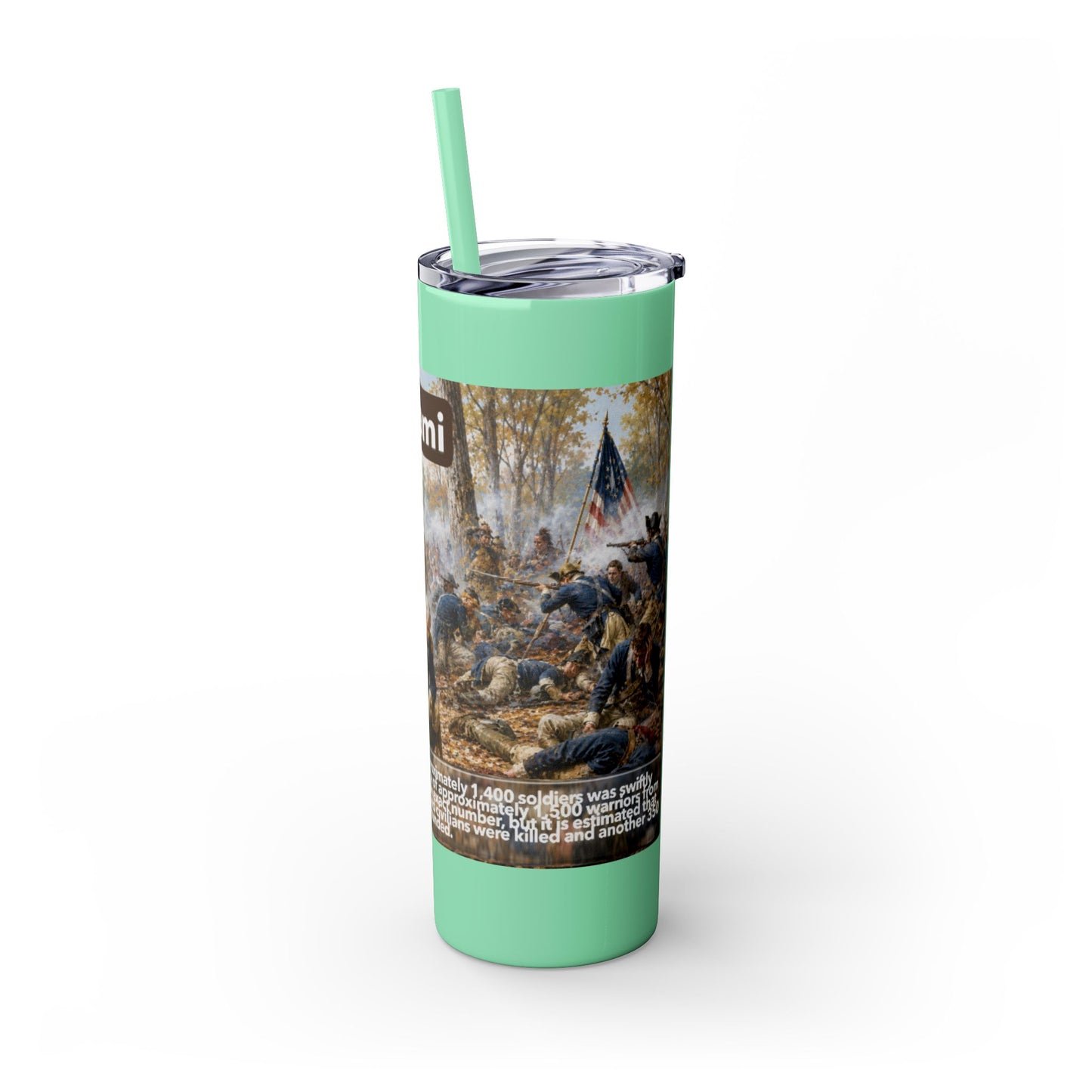 Miami Tribe Historical Skinny Tumbler 20oz — Native American Heritage Travel Cup
