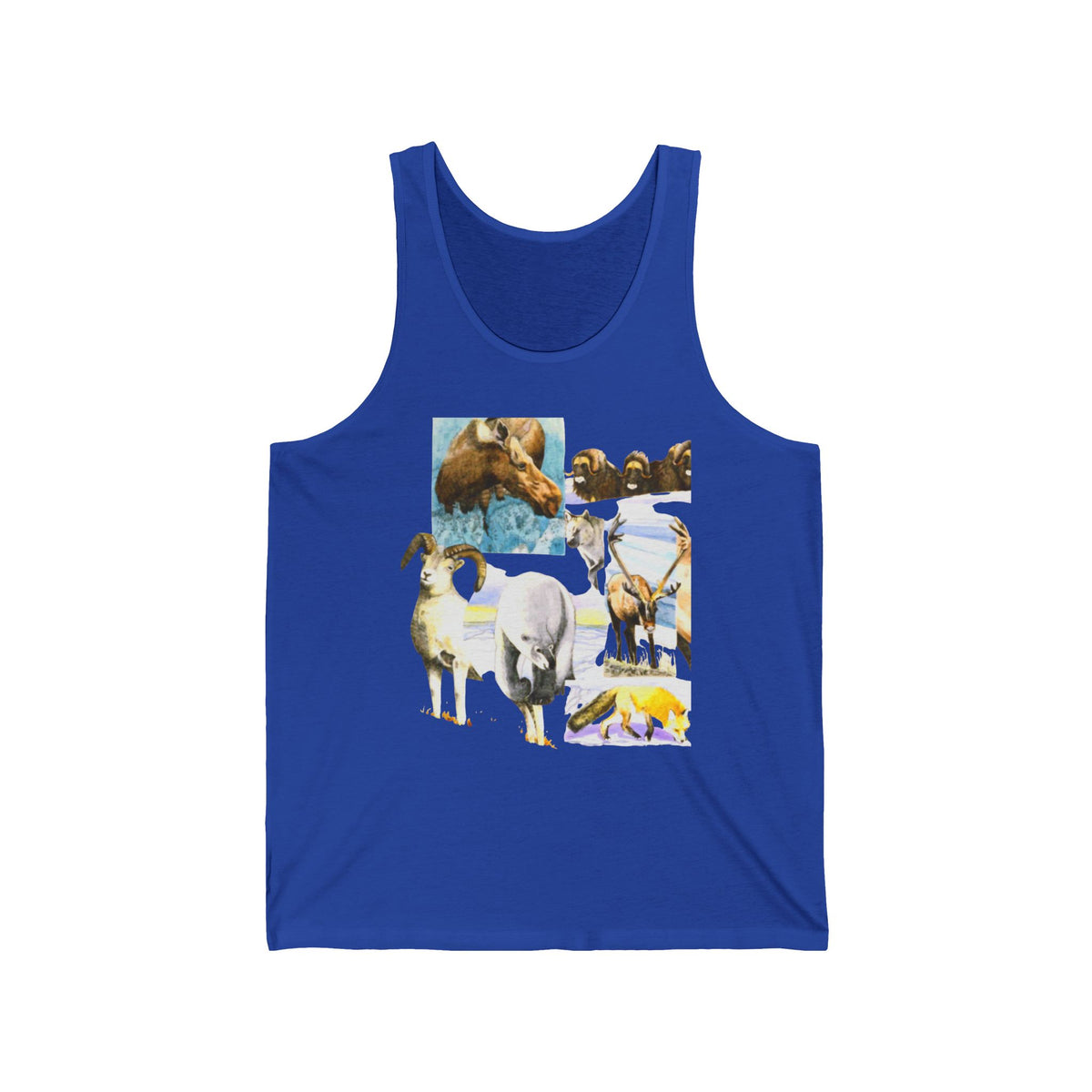 Wildlife Collage Tank Top — Vintage Animals & Arrow Back Graphic