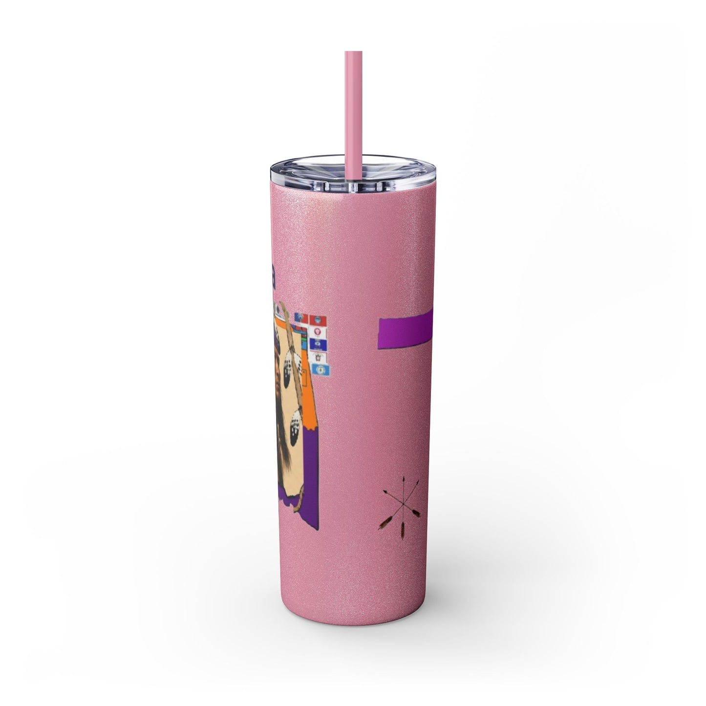 Apache 20oz Skinny Tumbler with Straw — Colorful Retro Design "Naishade"