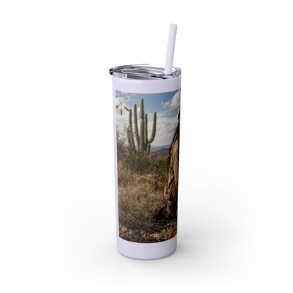 Ft. Sill Apache 20oz Skinny Tumbler with Desert Native Warrior Photo Wrap