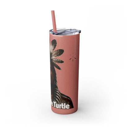 Miami 20oz Skinny Tumbler with Straw — Native Chief Portrait Travel Cup