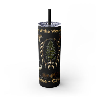 Seneca Cayuga Skinny Tumbler with Straw, 20oz