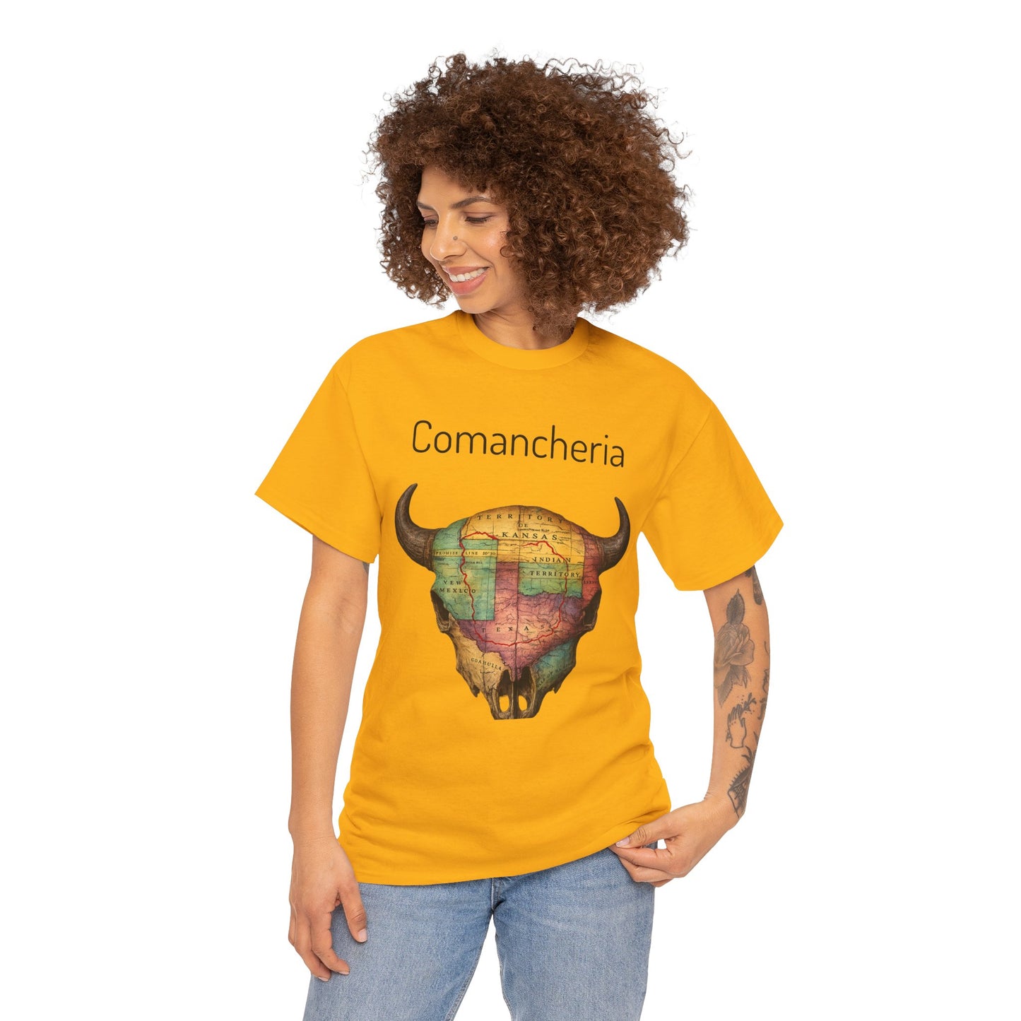 Comancheria Buffalo Skull T-Shirt — Western Map Graphic Tee