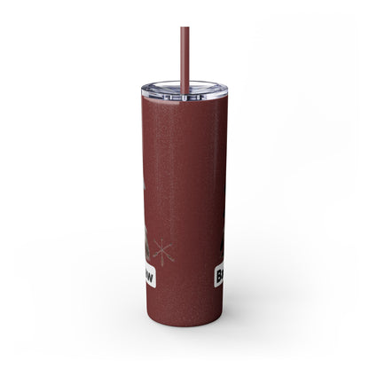 Pottawatomie Campfire Badge Skinny Tumbler 20oz — Badawadame Nation Design