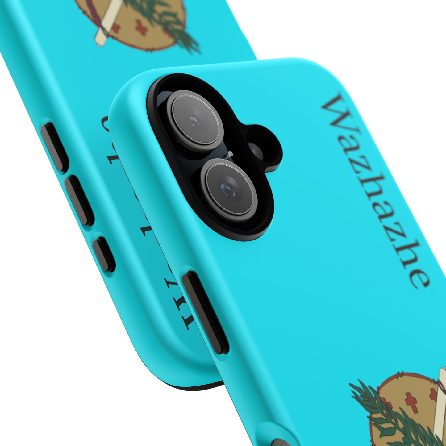 Osage Phone Case — Wazhahze Tribal Shield Design (Native Feather & Tomahawk)