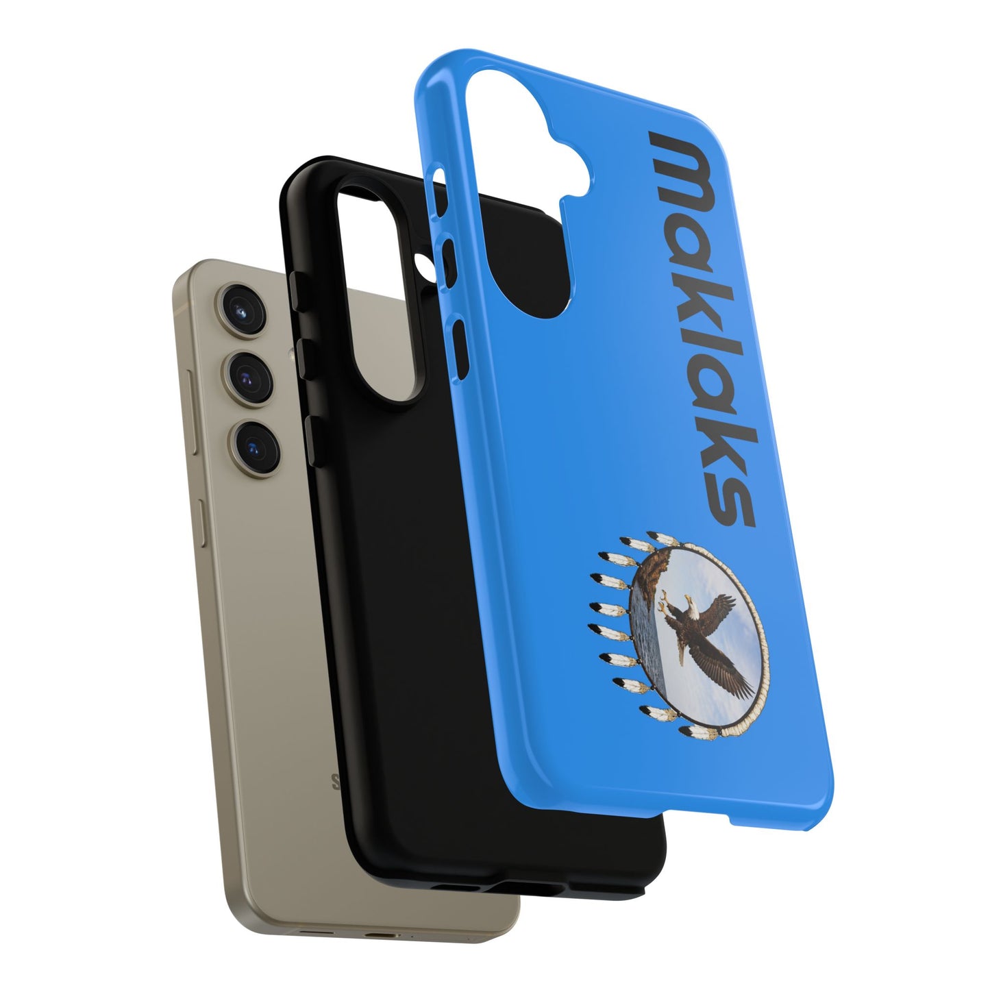 Modoc Blue 'Maklaks' Tough Phone Case with Eagle Drum Design