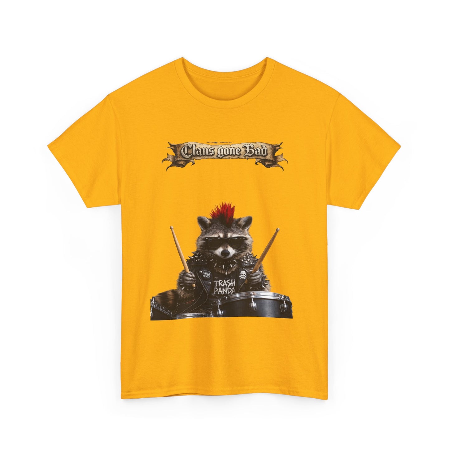 ClansDrummer Raccoon Graphic Tee — "Chaos Goes Brrr" Cute Punk Rock T-Shirt