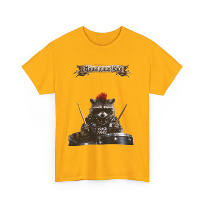 ClansDrummer Raccoon Graphic Tee — "Chaos Goes Brrr" Cute Punk Rock T-Shirt