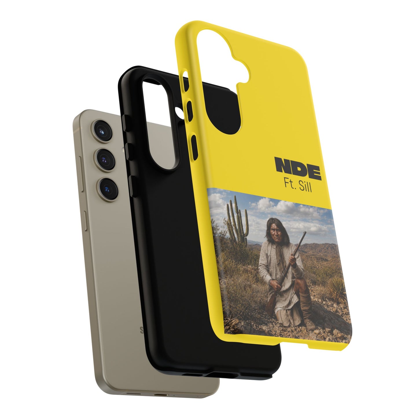 Ft. Sill Phone Case — Yellow ‘NDE Ft. Sill’ Desert Photo Protective Cover