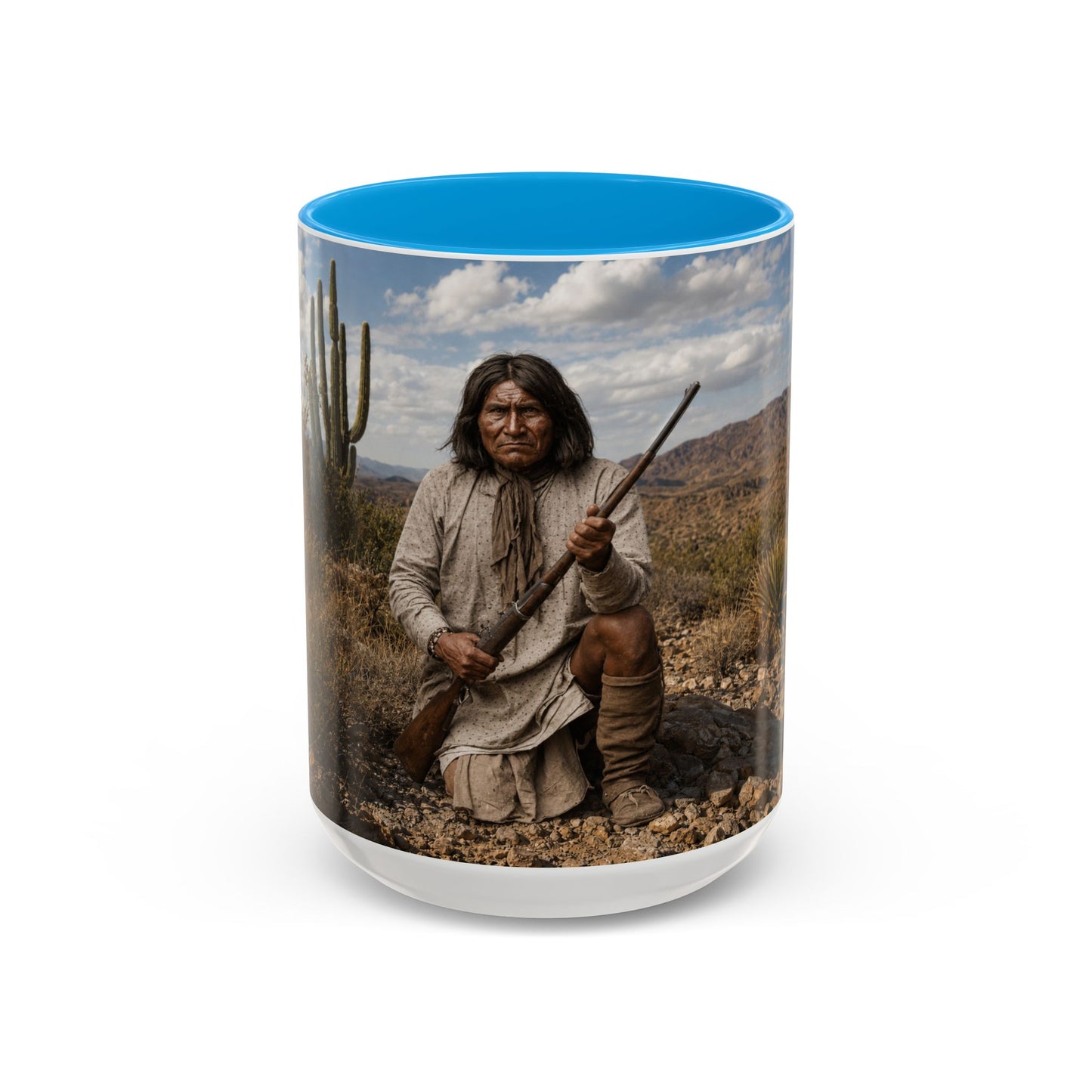 Ft. Sill Apache Desert Scene Coffee Mug — 'N'de' Southwest Landscape 11/15oz