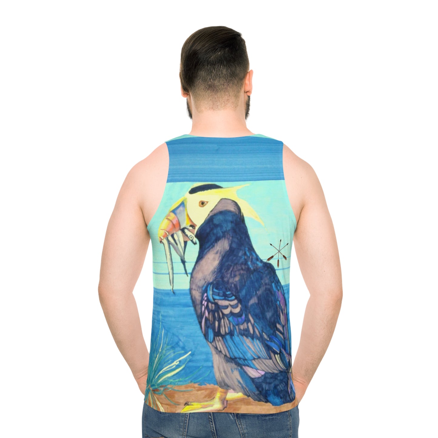 Aleut Art Tank Top — Colorful Beach Bird Graphic