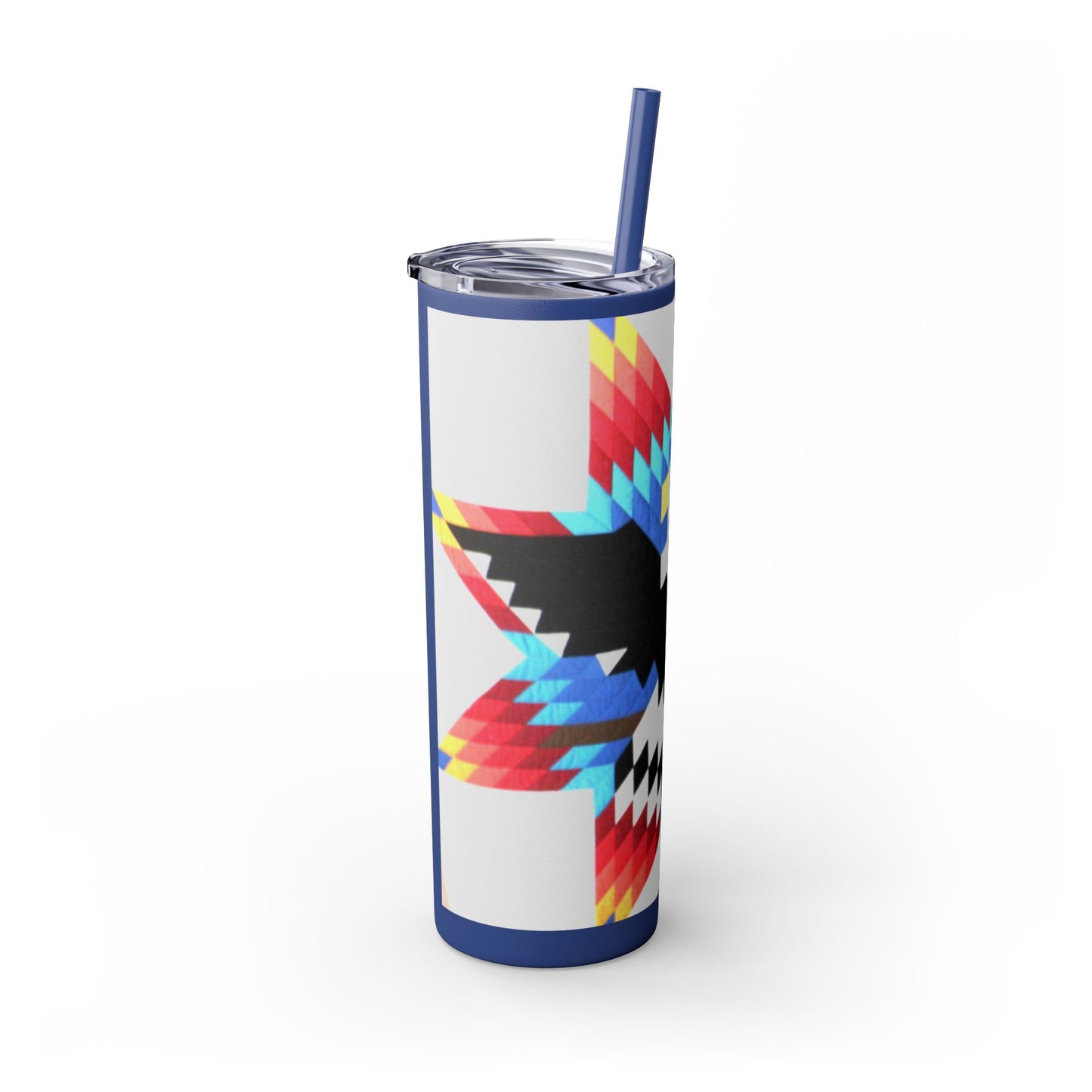 Onci 20oz Skinny Tumbler - Geometric Thunderbird Design, Insulated Travel Cup with Straw