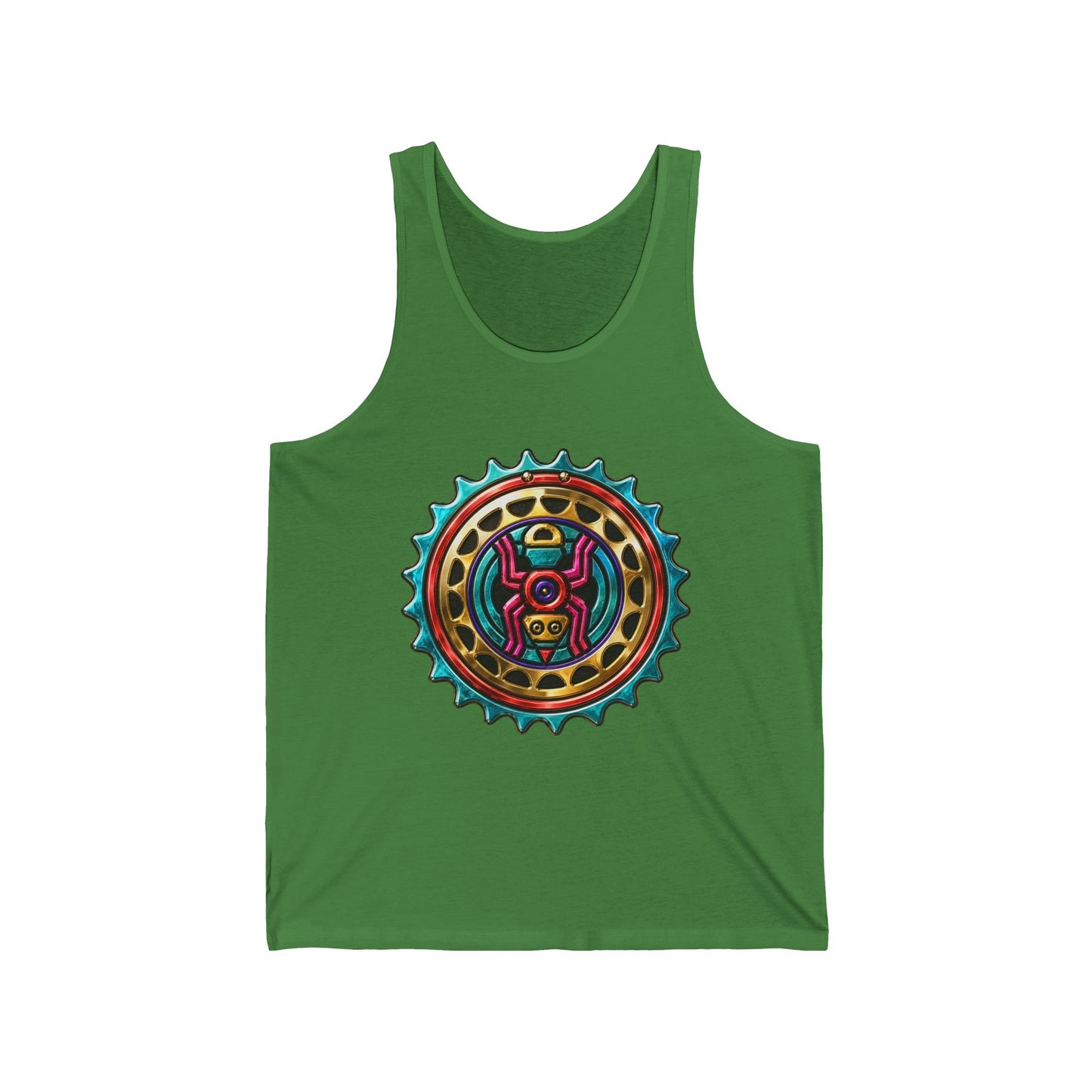 Tribal Gear Tank Top — Colorful Aztec Medallion & Crossed Arrows Graphic