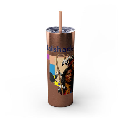 Apache 20oz Skinny Tumbler with Straw — Colorful Retro Design "Naishade"