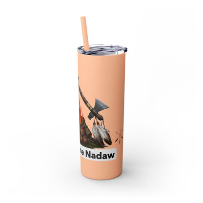 Pottawatomie Campfire Badge Skinny Tumbler 20oz — Badawadame Nation Design
