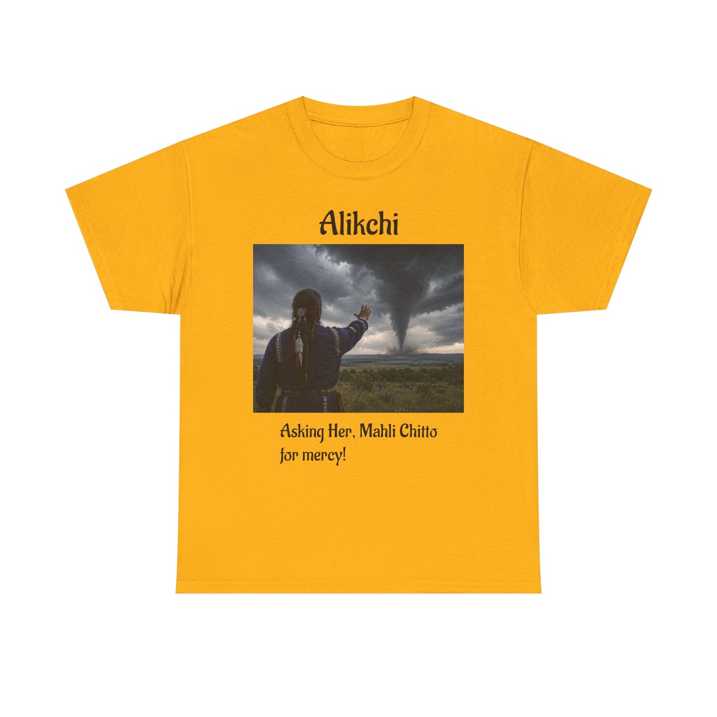 Alikchi Tornado Graphic Tee with "Asking Her: Mahli Chitto, for mercy!"