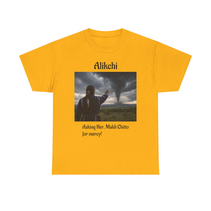 Alikchi Tornado Graphic Tee with "Asking Her: Mahli Chitto, for mercy!"