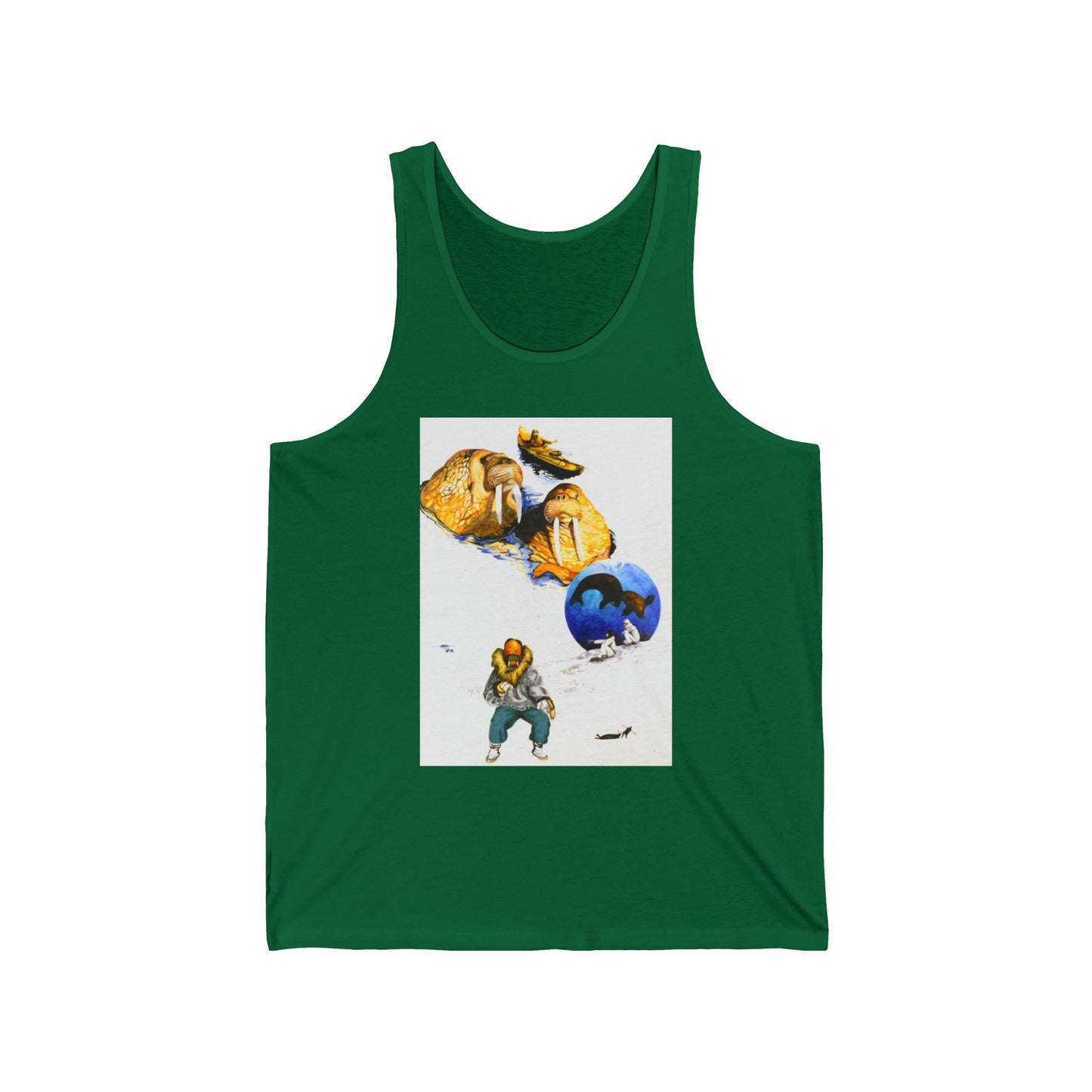 Walrus Tank Top — Explorer Illustration & Crossed Arrows Graphic