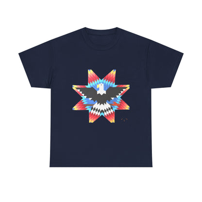 T-Shirt — Colorful Native Star Eagle Graphic Tee (Front Eagle Star, Back Crossed Arrows)