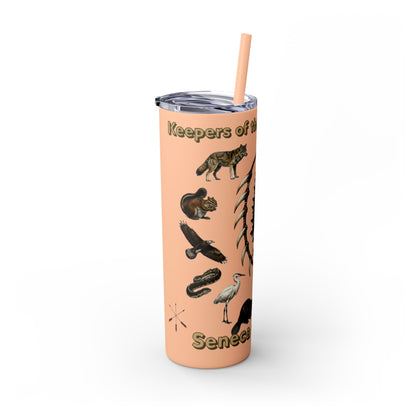 Seneca Cayuga Skinny Tumbler with Straw, 20oz