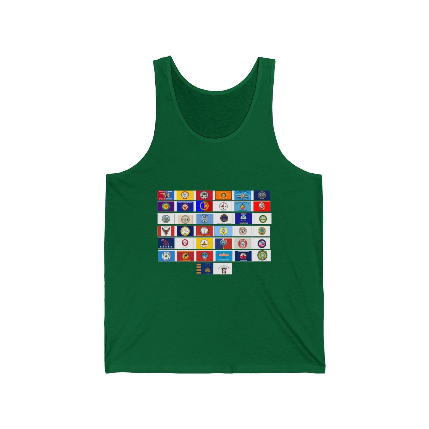 Flag Grid & Arrow Minimalist Tank Top — Graphic Travel & Adventure Muscle Tee