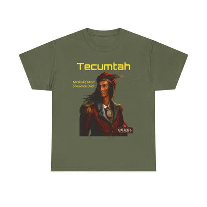 Tecumtah Native American Portrait T‑Shirt — Mvskoke Mom/Shawnee Dad Heritage Tee