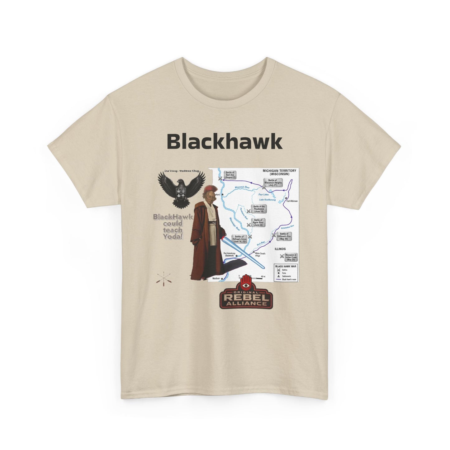 Blackhawk Rebel Trail Vintage Map Graphic T-Shirt