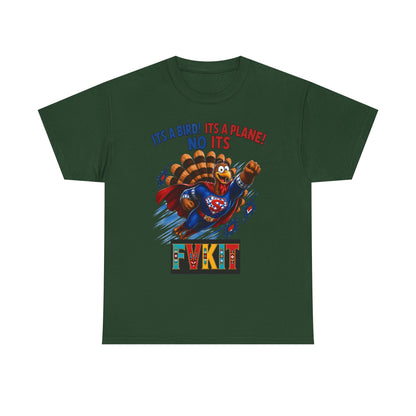 Turkey Superhero "It's a Bird! It's a Plane! No It's" with Arrow Back Print