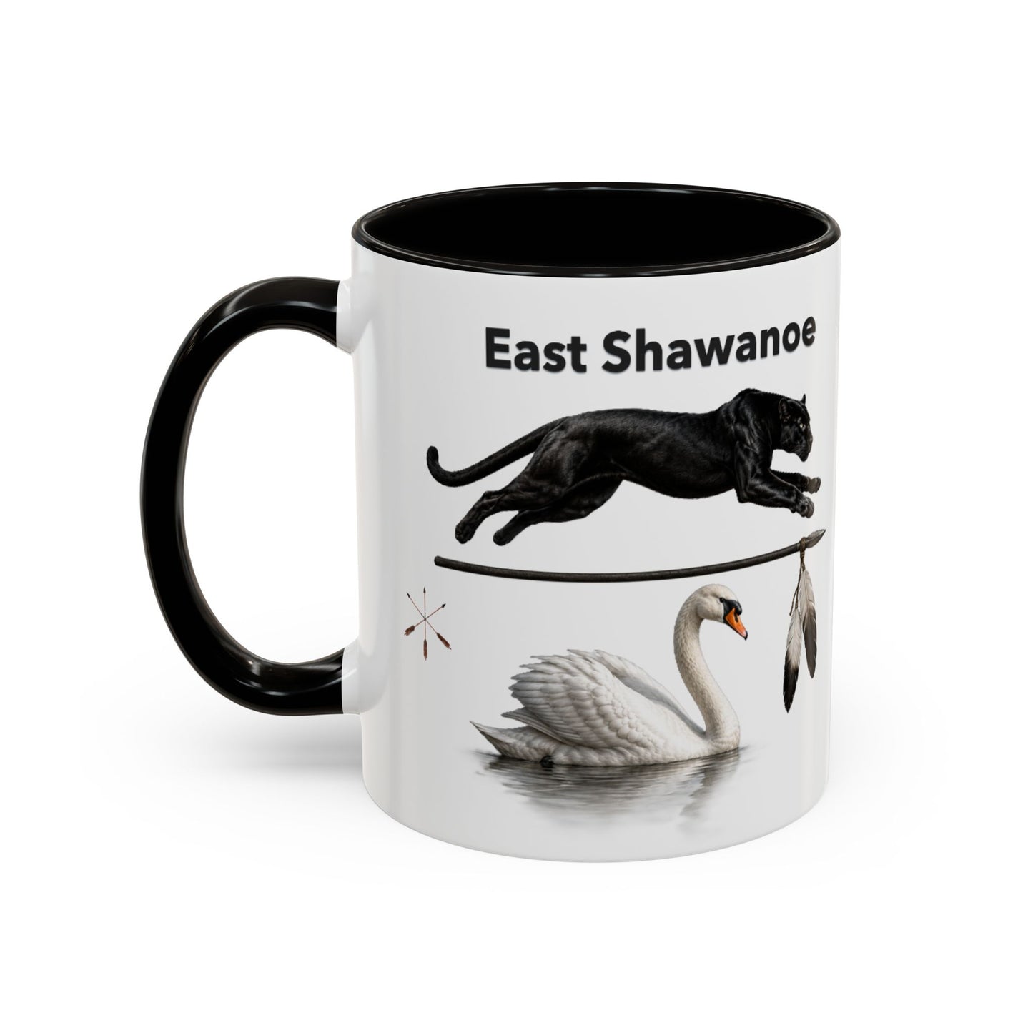 Shawnee East Shawanoe Mascot Panther & Swan Coffee Mug (11oz/15oz)