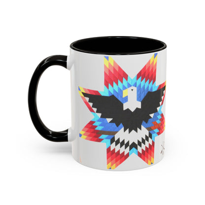 Onci  Eagle Star Ceramic Mug — Colorful Geometric Native-Inspired Coffee Cup (11oz, 15oz)