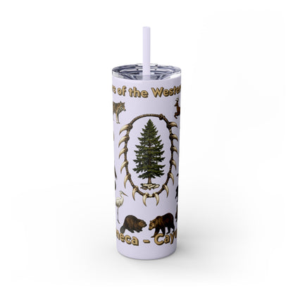 Seneca Cayuga Skinny Tumbler with Straw, 20oz