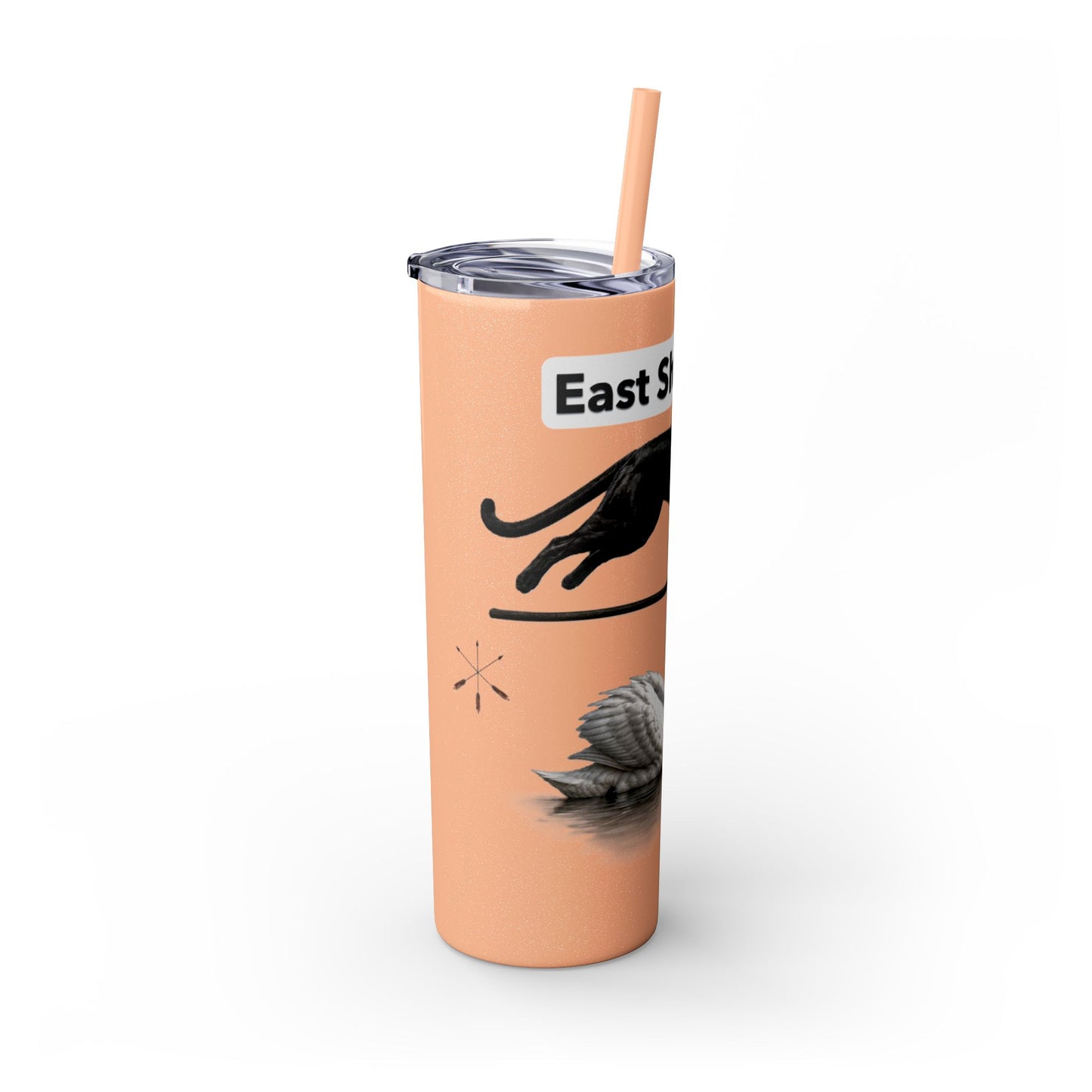 Shawnee East Skinny 20oz Tumbler with Straw — East Shawano River Swan & Otter Design