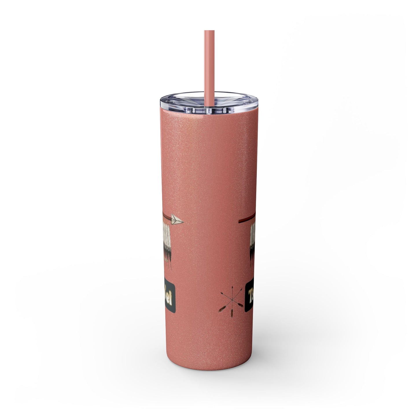 Cheyenne Arapaho 20oz Skinny Tumbler — Native American Shield & Arrows Design (Tsistsistas - Hinono'eitiit)