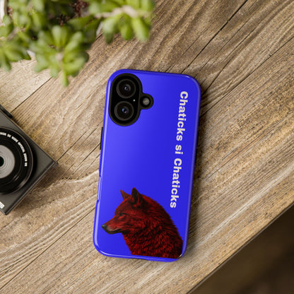 Pawnee Phone Case — Blue 'Chaticks si Chaticks' Wolf Logo Tough Case