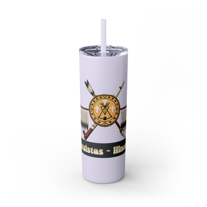 Cheyenne Arapaho 20oz Skinny Tumbler — Native American Shield & Arrows Design (Tsistsistas - Hinono'eitiit)