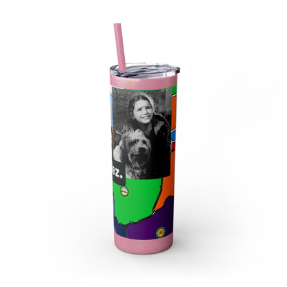 20oz Skinny Tumbler — 'Half-Pint Illegally on Osage Rez' Graphic Stainless Straw Cup