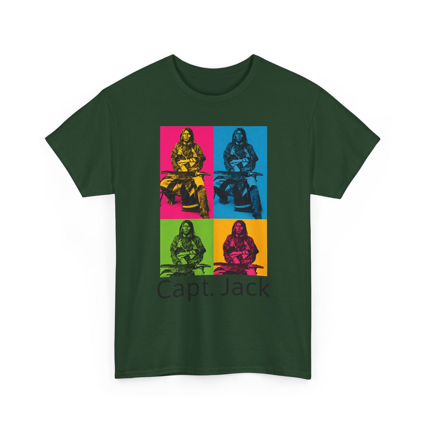 T-Shirt — Capt. Jack Pop-Art Portrait Tee with Arrow Back Print